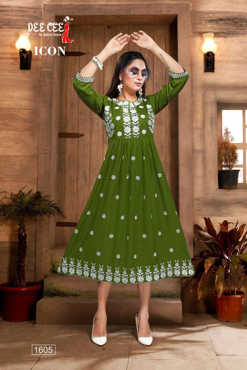 Deecee Icon Rayon Printed Regular Wear Designer Kurti Collection